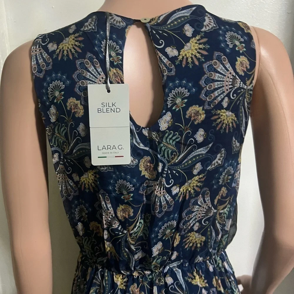 NWT LARA GUIDOTTI Silk Blend Floral Printed Maxi Dress - Picture 7 of 15